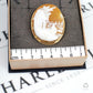 Pre-Owned 9ct Gold Cameo Brooch with Woman & House Scene