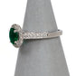 Pre-Owned 18ct White Gold Emerald & Diamond Cluster Ring