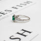 Pre-Owned 18ct White Gold Emerald & Diamond Cluster Ring