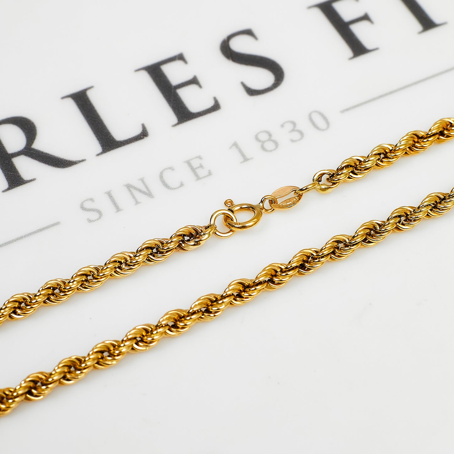 Pre-Owned 9ct Gold Rope Chain Necklace 24 Inch