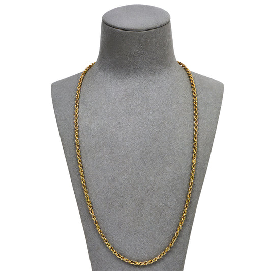 Pre-Owned 9ct Gold Rope Chain Necklace 24 Inch