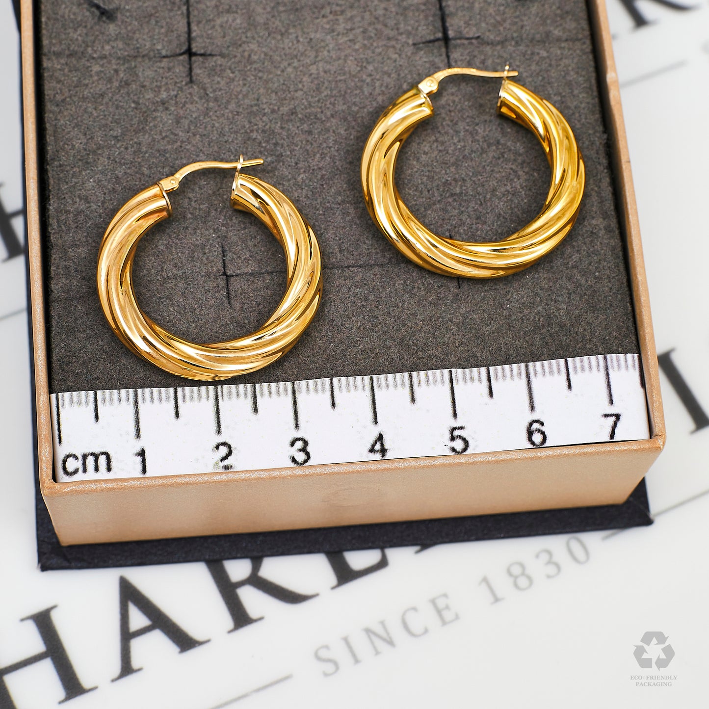 Pre-Owned 9ct Gold Twist Creole Hoop Earrings