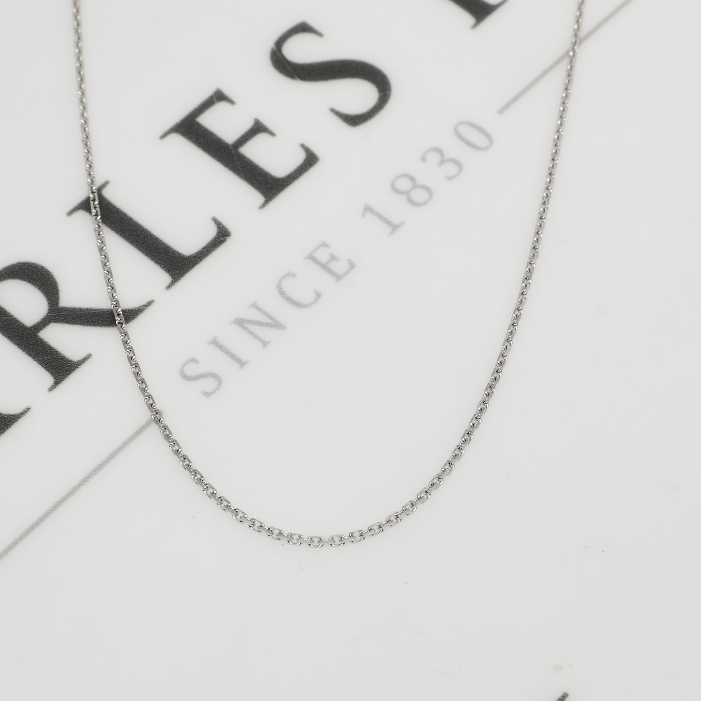 Pre-Owned 9ct White Gold Trace Chain Necklace 18 Inch
