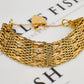 Pre-Owned 9ct Gold Bar Gate Bracelet & Heart Padlock 7 Inch