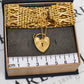 Pre-Owned 9ct Gold Bar Gate Bracelet & Heart Padlock 7 Inch