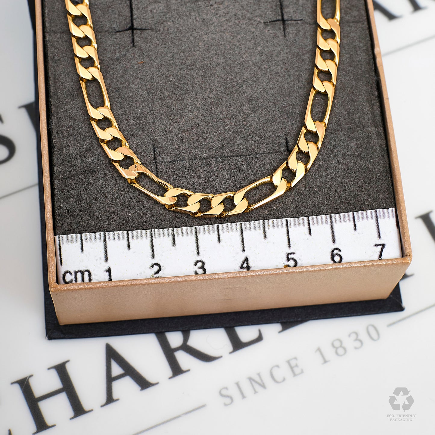 Pre-Owned 9ct Gold Figaro Chain Necklace 22 Inch