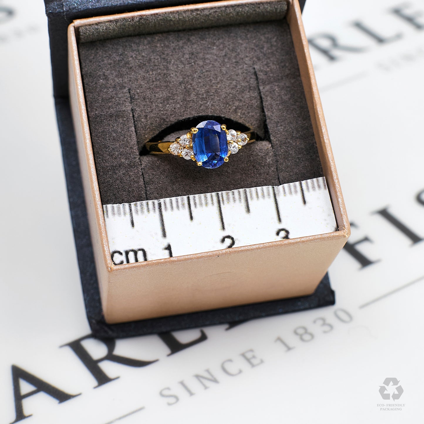 Pre-Owned 9ct Gold Kyanite & White Zircon Ring Size N