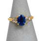 Pre-Owned 9ct Gold Kyanite & White Zircon Ring Size N