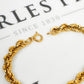Pre-Owned 9ct Gold Rope Chain Bracelet 8 Inch