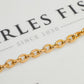 Pre-Owned 9ct Gold Oval Link Necklace With Heart & TBar