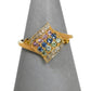 Pre-Owned 9ct Gold Multicoloured Sapphire & Diamond Ring