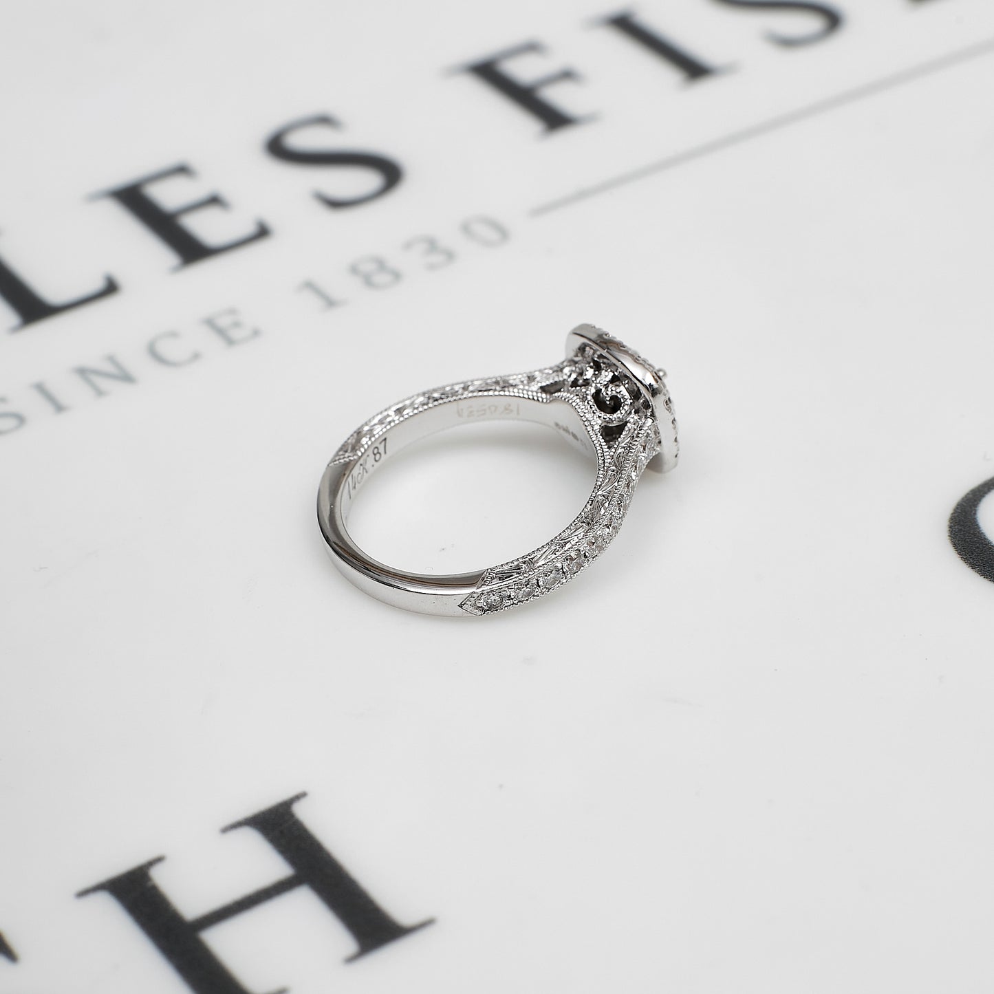 Pre-Owned 14ct White Gold Square Diamond Cluster Ring Size K