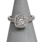 Pre-Owned 14ct White Gold Square Diamond Cluster Ring Size K