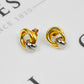 Pre-Owned 9ct Gold 2 Tone Circle Stud Earrings