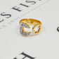 Pre-Owned 9ct Gold CZ Spanner Design Ring Size S