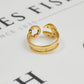 Pre-Owned 9ct Gold CZ Spanner Design Ring Size S