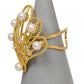 Pre-Owned 18ct Gold CZ & Cultured Pearl Fan Design SET