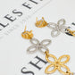 Pre-Owned 18ct Gold 2 Tone 3 Flower Drop Earrings