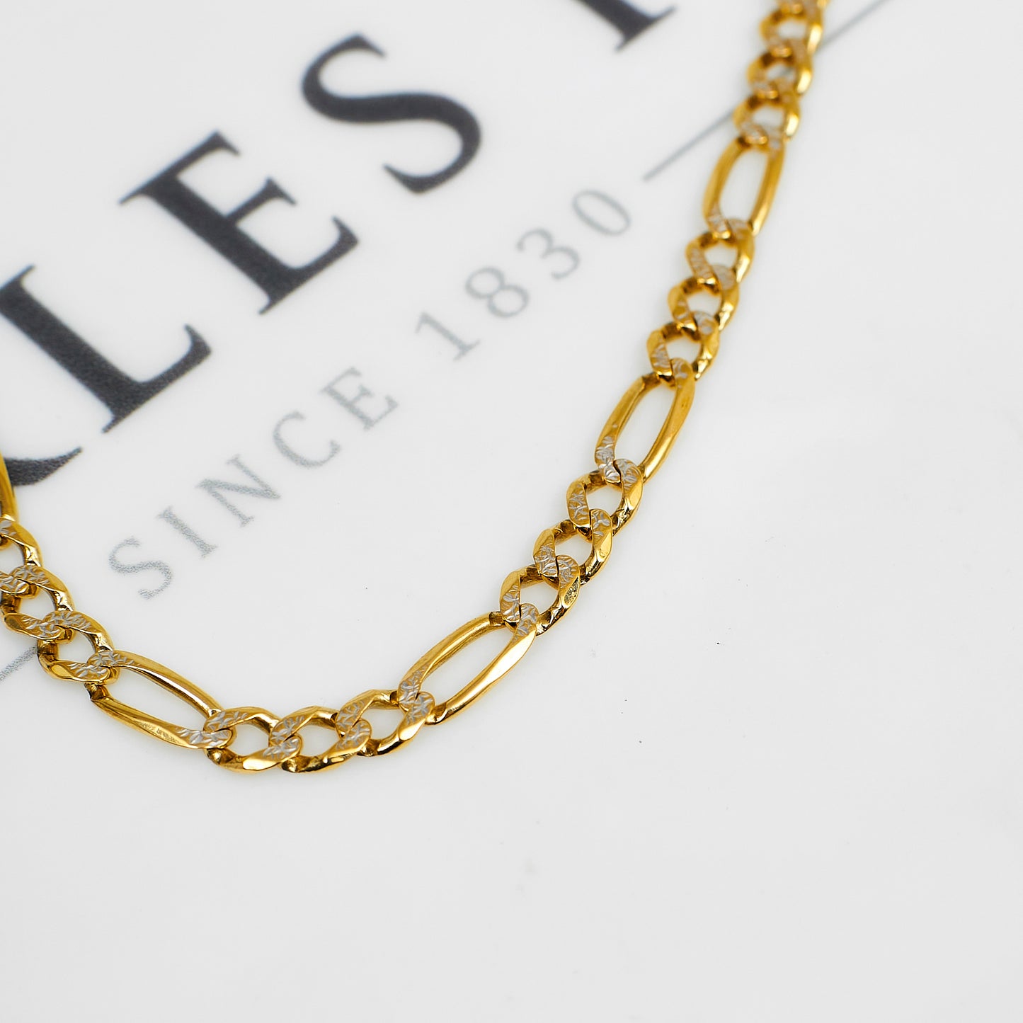 Pre-Owned 9ct Gold Figaro Chain Anklet 11 Inch