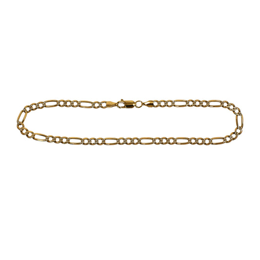 Pre-Owned 9ct Gold Figaro Chain Anklet 11 Inch