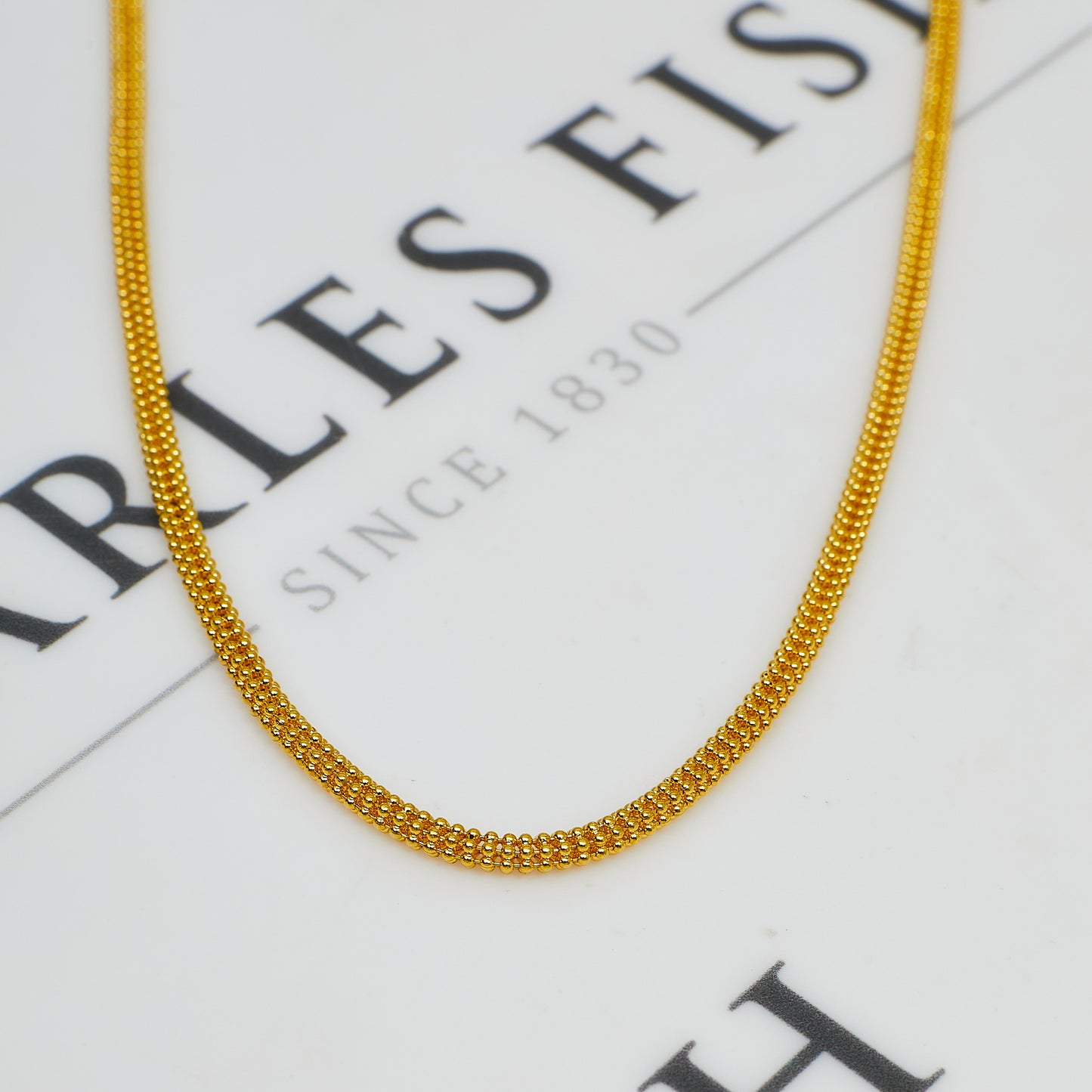 Pre-Owned 18ct Gold Bead Chain Necklace 20 Inch