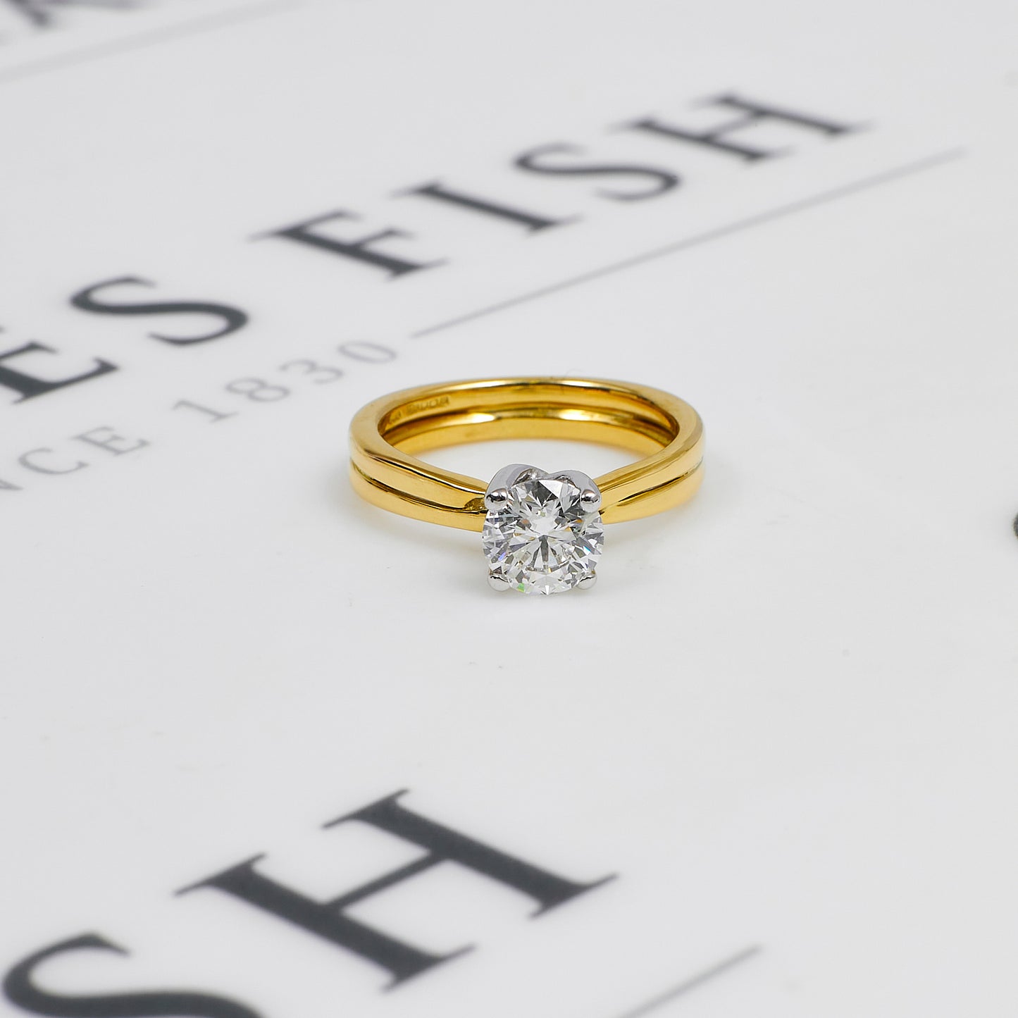 Pre-Owned 18ct Gold Diamond Solitaire Ring Size L