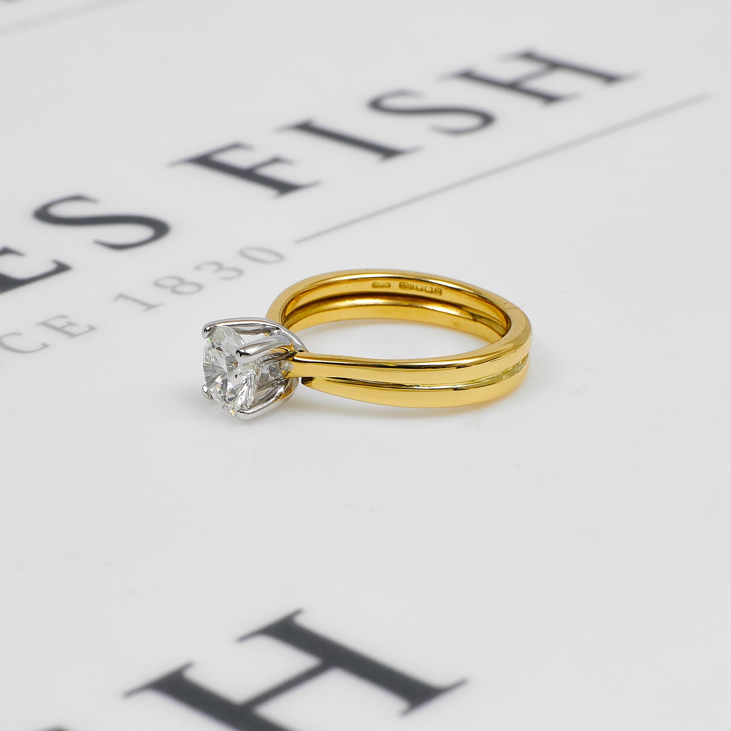 Pre-Owned 18ct Gold Diamond Solitaire Ring Size L