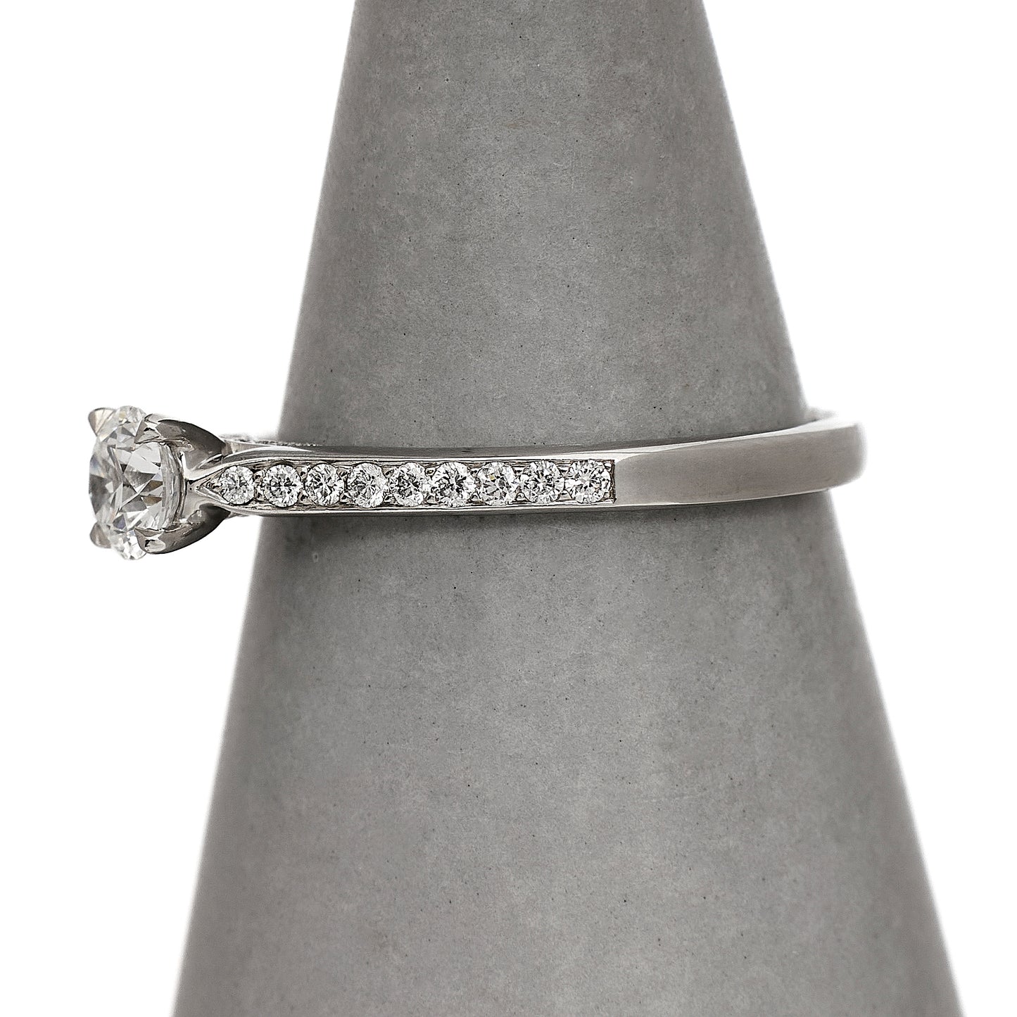 Platinum Diamond Ring & Diamond Shoulders Size O