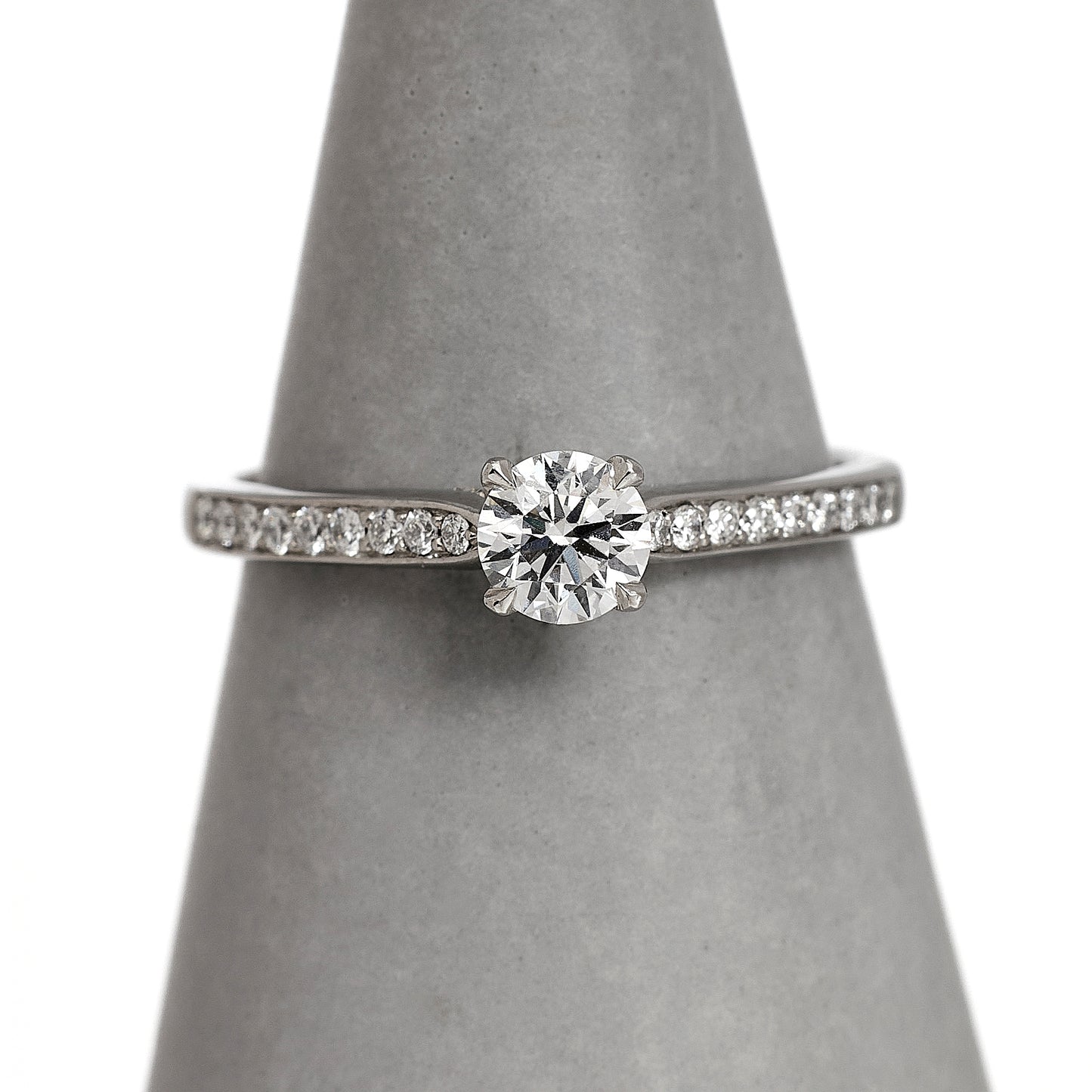 Platinum Diamond Ring & Diamond Shoulders Size O