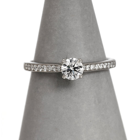 Platinum Diamond Ring & Diamond Shoulders Size O