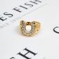 Pre-Owned 14ct Gold Diamond Horseshoe Ring Size T
