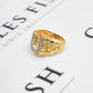 Pre-Owned 14ct Gold Diamond Horseshoe Ring Size T