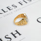 Pre-Owned 14ct Gold Diamond Horseshoe Ring Size T