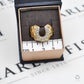 Pre-Owned 14ct Gold Diamond Horseshoe Ring Size T