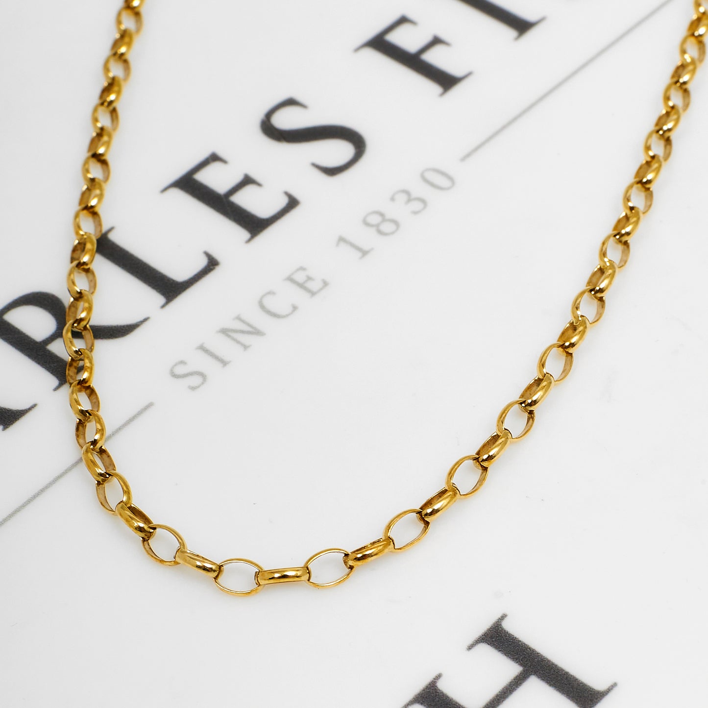 Pre-Owned 9ct Gold Belcher Chain Necklace 21 Inch