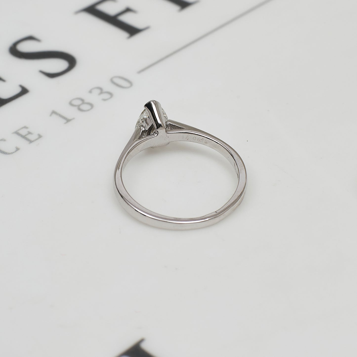 Pre-Owned 18ct White Gold Pear Cut Diamond Ring Size N