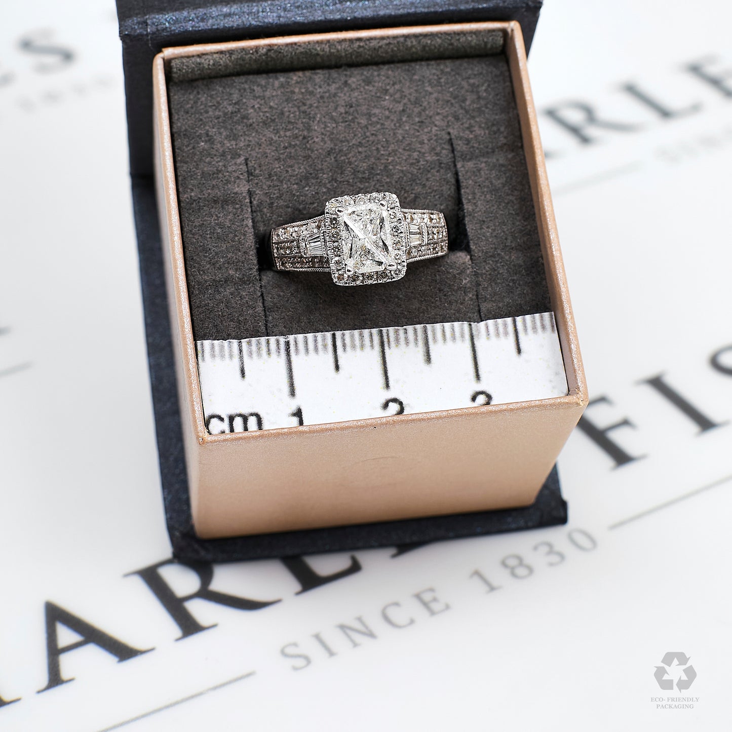 Pre-Owned 14ct White Gold Diamond Cluster Ring Size L