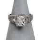 Pre-Owned 14ct White Gold Diamond Cluster Ring Size L
