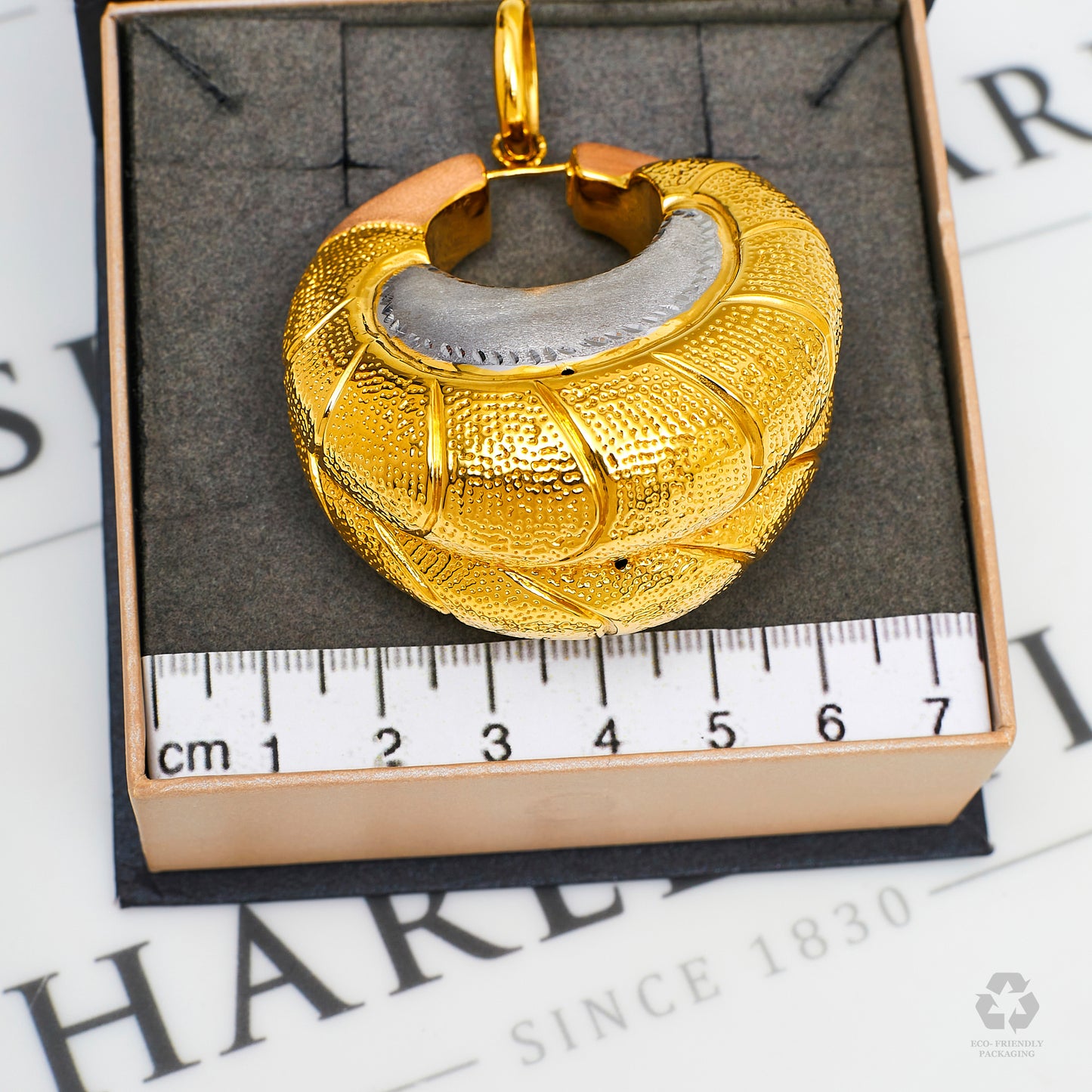 Pre-Owned 18ct Gold Tricolor Abstract Round Pendant