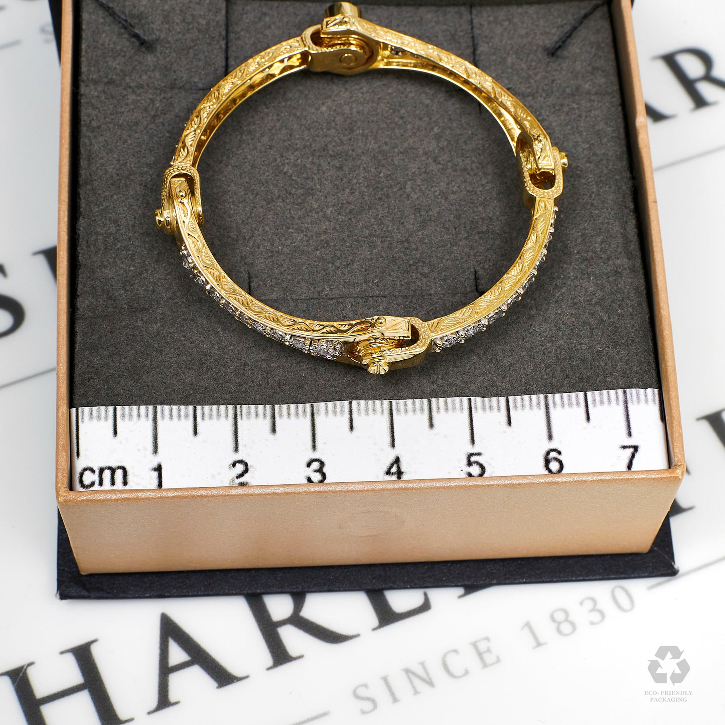 Pre-Owned 9ct Gold Diamond Child&rsquo;s Spanner Design Bangle