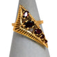 Pre-Owned 9ct Gold Garnet Triangle Shape Ring Size L