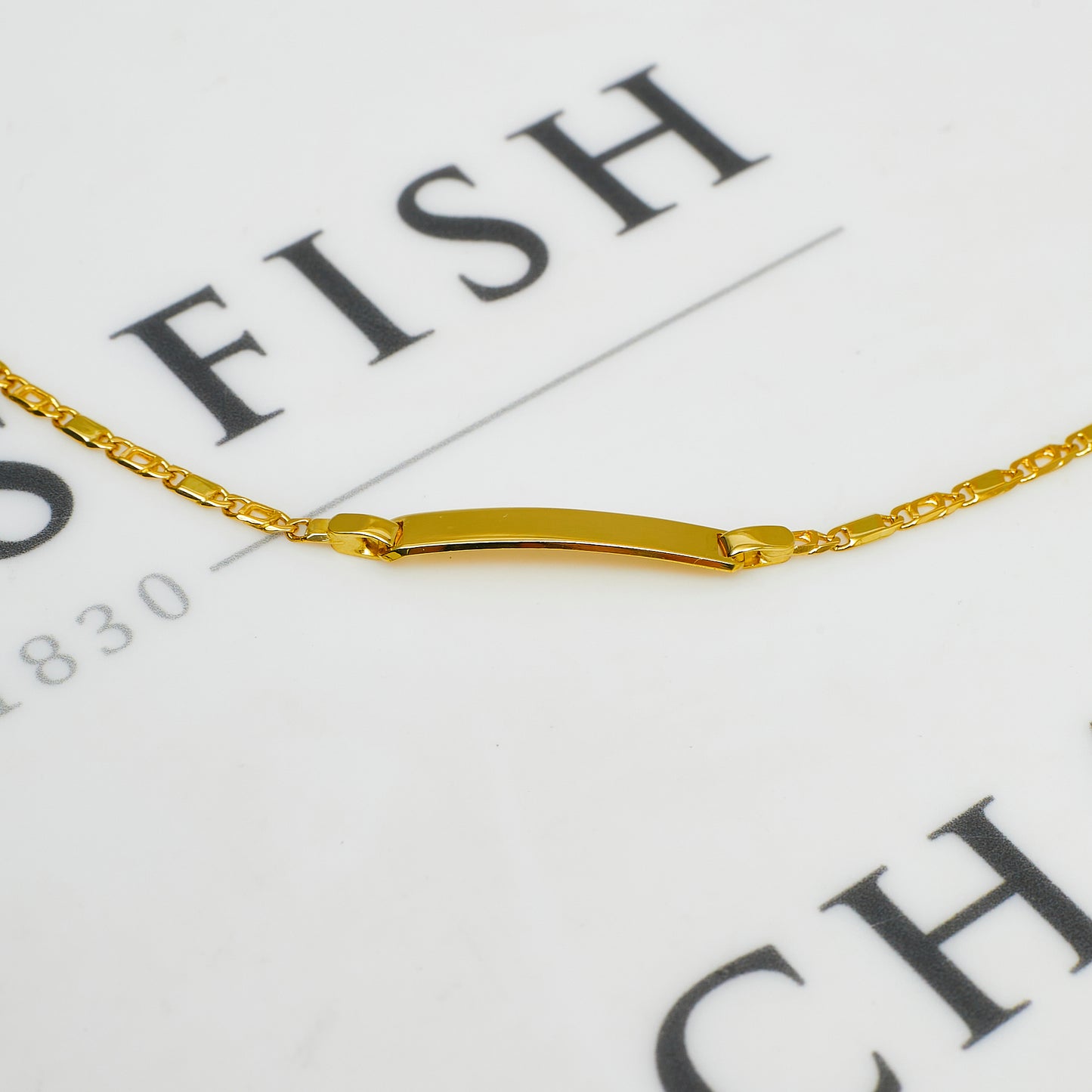 Pre-Owned 18ct Gold Anchor Chain ID Bracelet 6 Inch