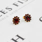 Pre-Owned 9ct Gold Oval Garnet Cluster Stud Earrings