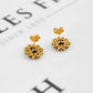 Pre-Owned 9ct Gold Oval Garnet Cluster Stud Earrings