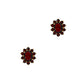 Pre-Owned 9ct Gold Oval Garnet Cluster Stud Earrings