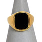 Pre-Owned 9ct Gold Rectangle Onyx Signet Ring Size P