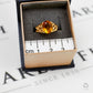 Pre-Owned 9ct Gold Citrine Ring & Textured Shoulders Size N