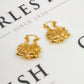 Pre-Owned 9ct Gold Floral Creole Hoop Earrings