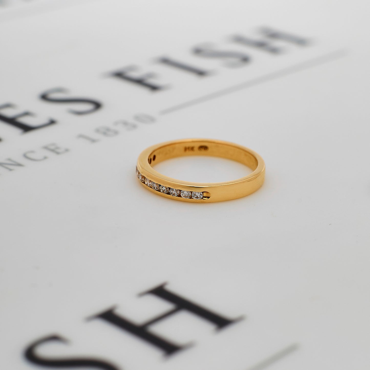Pre-Owned 14ct Gold 12 Diamond Half Eternity Ring Size N