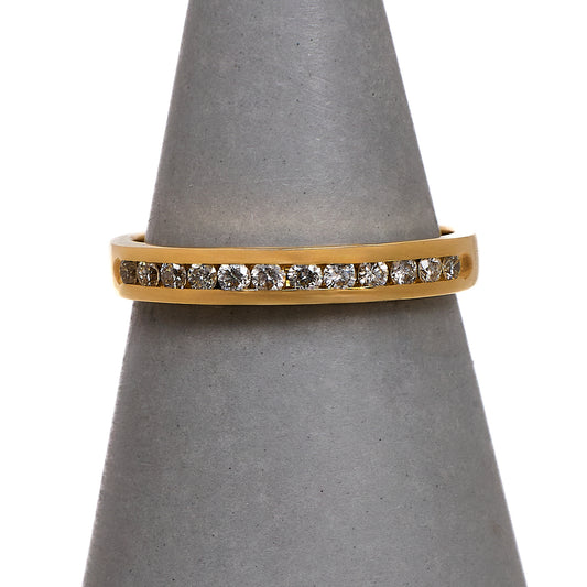 Pre-Owned 14ct Gold 12 Diamond Half Eternity Ring Size N